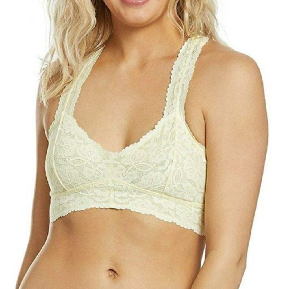 Free People Galloon Lace Racerback Bra - Lemon Water Ice